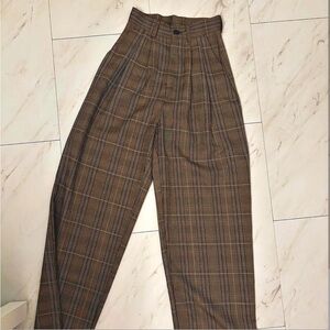 Brown Plaid Pants